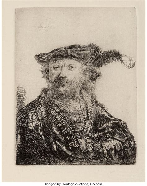 Bid Now After Rembrandt Van Rijn Dutch 1606 1669 Self Portrait In A