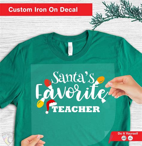 Santas Favorite Teacher Custom Dtf Transfer Wholesale Dtf Print