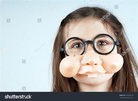 Little Girl Funny Fake Nose Round Stock Photo 270496103 | Shutterstock