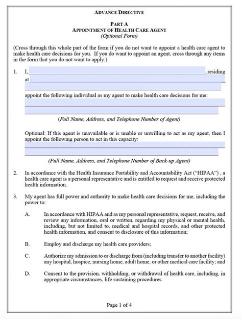 Maryland Living Will Form Advance Directive Living Will Forms