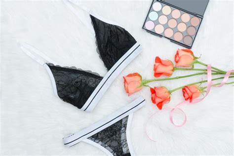 Lacy Black Panties In Female Hand Close Up Fashionable Concept Of Lingerie Stock Image Image