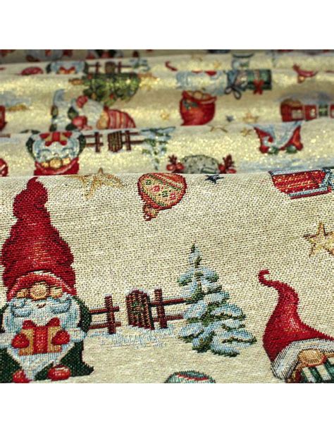 Tissu jacquard noël doré Toto fr