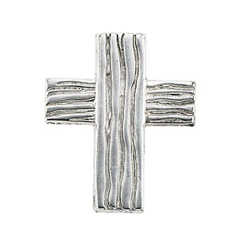 14k White Gold The Rugged Cross Lapel Pin 23x19mm Jjr16737wl