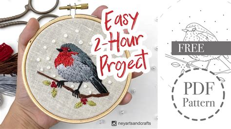 Fast Free Style Hand Embroidery For Beginners How To Embroider A Bird