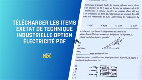 Items Exetat De Technique Industrielle Option Lectricit Pdf