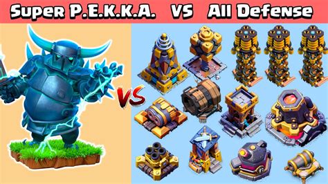 Super Pekka Vs All Defenses Clash Of Clans Youtube