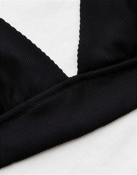 Aerie Ribbed Tie Longline Triangle Bikini Top Shopstyle Teen Girls