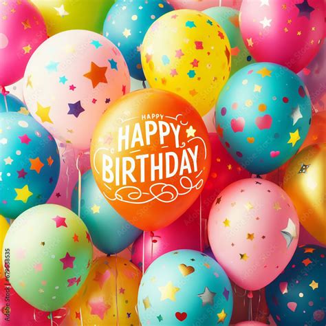 Vector Happy Birthday Design With Balloon Typography Letter And