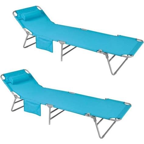 SoBuy OGS35 B X2 Lot De 2 Bains De Soleil Chaises Longues Transats De