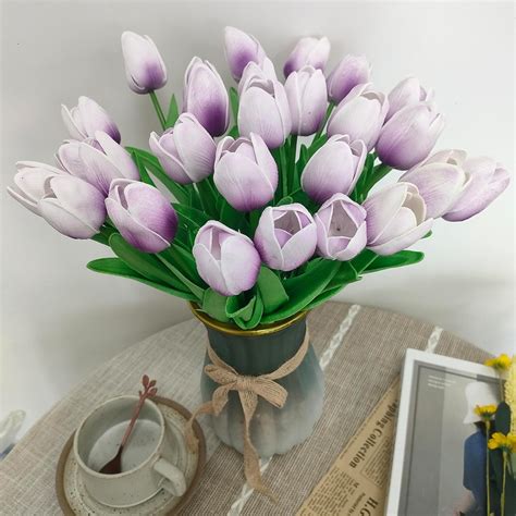 ARTIFIPLANT Tulipanes De Color Morado Claro Tulipanes Morados Falsos