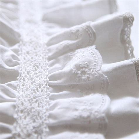 White Ruffle Ruched Crochet Eyelet Lace Luxury Shabby Cotton Etsy