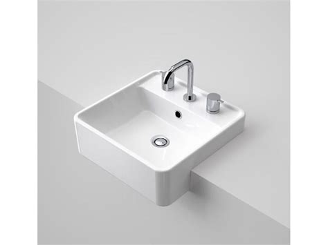 Caroma Carboni Ii Semi Recessed Basin With Overflow 3 Tapholes White