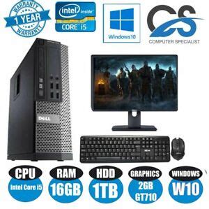 FAST GAMING DELL BUNDLE TOWER PC FULL SET COMPUTER SYSTEM CORE i5 16GB 1TB GT710 | eBay