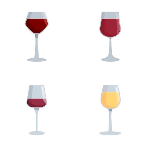 Premium Vector Set Of Wine Glasses With Various Wines Vector Illustration