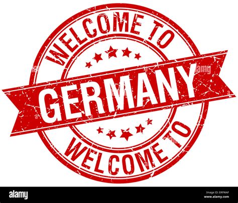 Welcome To Germany Red Round Ribbon Stamp Stock Photo Alamy