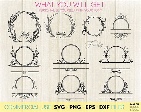 Monogram Frame SVG Split Monogram SVG Family Sign Svg | Etsy