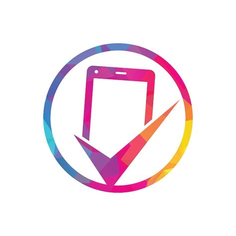 Überprüfen Sie den Vektor der Designvorlage für das mobile Logo Symbol