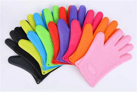 Fashion Hot Food Grade Heat Resistant Thick Silicone Kitchen Barbecue Oven Glove Cooking BBQ