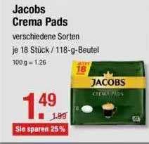 Jacobs Crema Pads Angebot Bei V Markt Prospekte De