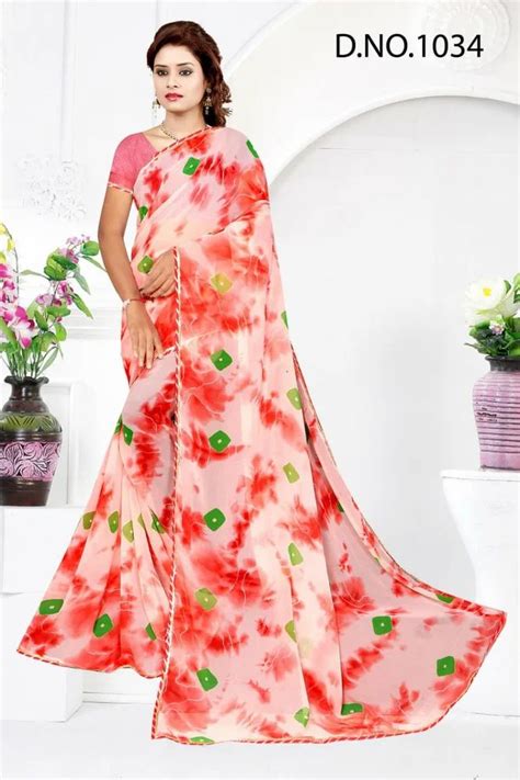 Digital Print 60g Georgette Printed Saree At Rs 350 In Surat Id