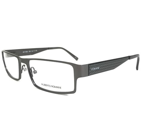 Alberto Romani Eyeglasses Frames Ar 1009 Gm Grey Gunmetal Rectangular 54 17 140 Ebay