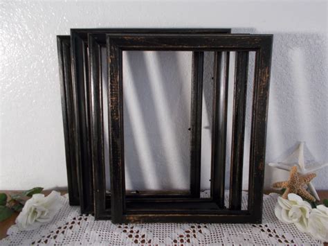 Black Wood Picture Frame 11 x 14 Up Cycled Vintage Rustic