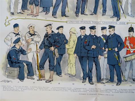 United States Navy Uniforms Marines Sailors Cadets 1898 Harpers rare ...