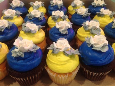 Blue Yellow Cupcakes Angela Mia Italian Bakery