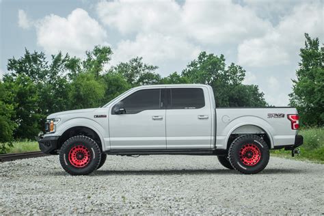 Ford F With Fuel Zephyr Wheels In Red And Road Armor Spartan Bumpers