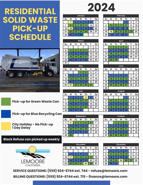 Residential Solid Waste Pick Up Schedule For City Of Lemoore