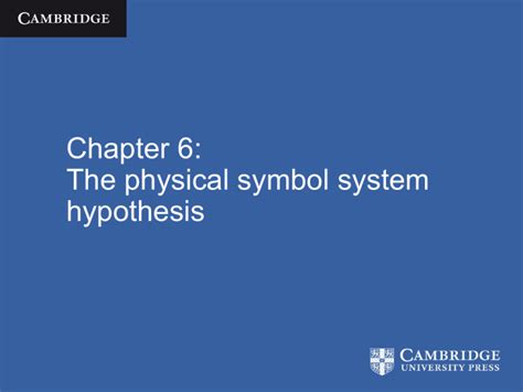 The physical symbol system hypothesis