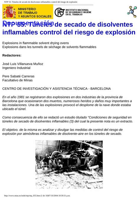 Pdf Ntp T Neles De Secado De Disolventes Inflamables Control Del