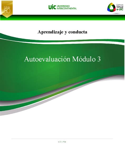 Act Autoevaluaci N M Dulo Aprendizaje Y Conducta Autoevaluaci N