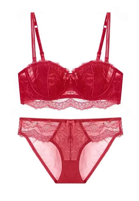Buy LYCKA LMZ2421 Lady Sexy Bra And Panty Lingerie Set Red Online ZALORA Malaysia