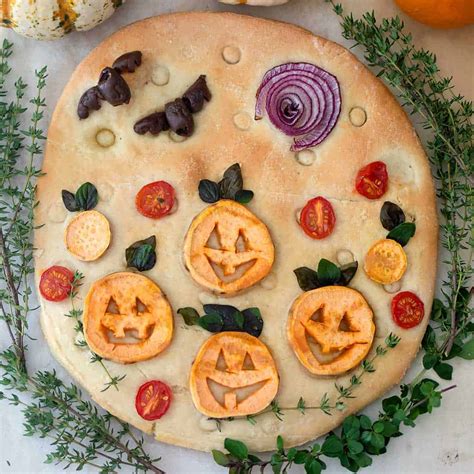 Vegan Halloween Focaccia Bread