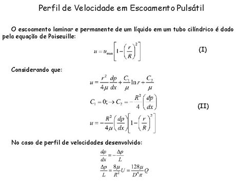 Perfil De Velocidade Em Escoamento Pulstil O Escoamento