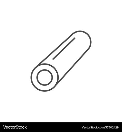 Steel Pipe Line Outline Icon Royalty Free Vector Image