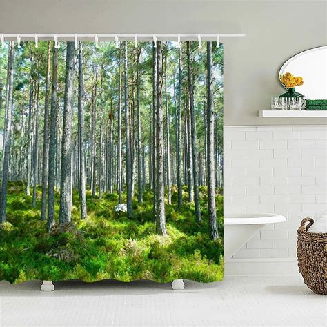 Tropical Rainforest Forest Shower Curtains Bathroom Curtain 3d Natural