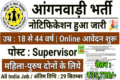 Anganwadi Bharti 2022 Online Form आंगनवाड़ी नई भर्ती 2022 Big Update