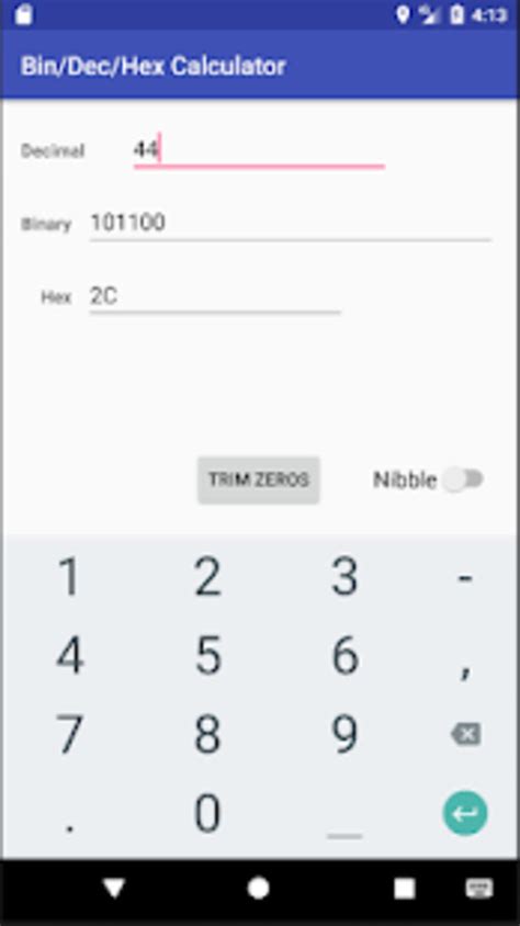 Binary Decimal Hex Calculator Apk For Android Download