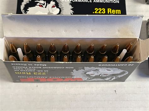 100 Rounds Wolf 223 Remington 55 Grain Copper Hollow Point New In Boxes