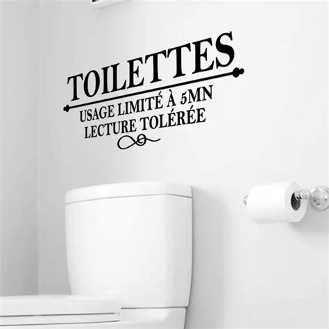 Lettres Modernes Toilettes Stickers Muraux étanche Amovible Décalcomanie Toilette Porte Papier