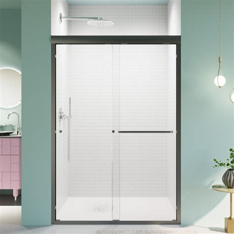 44"-48"W*72" H Semi-Frameless Double Sliding Shower Door, Bypass Shower