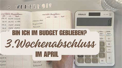 Wochenabschluss Im April Umschlagmethode Budget Youtube