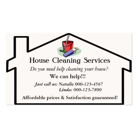 House Cleaning Services Business Card Template | Zazzle