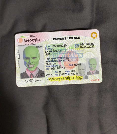 Licencia De Conducir De Georgia Usa Versión 2 Plantilla Digital