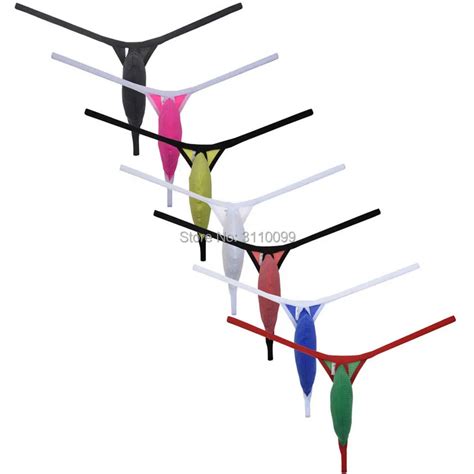 Men S Ice Silk Invisibility Striped Pouch Thong Mini Underwear Stretch Bikini G String Jockstrap