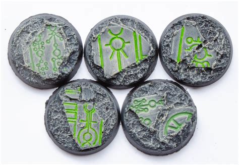 Miniature Bases Necron Bases 32mm X 5 Set A 40000 Dnd Etsy Uk