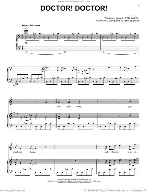 Doctor Doctor Sheet Music For Voice Piano Or Guitar Pdf