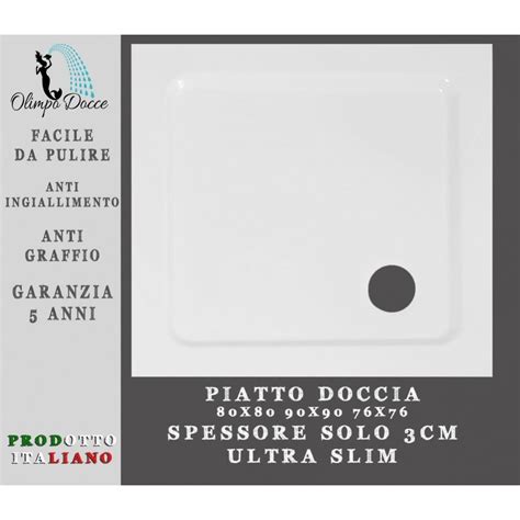 Piatto Doccia Quadrato Ribassato Ultra Slim In Acrilico Cm Seleziona